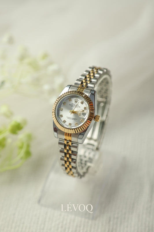 Ro-lex Twotone White Dial